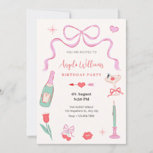 Invitation Romantique sucré valentine pastel anniversaire