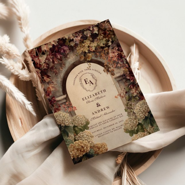 Invitation Romantique Vignoble d'automne Mariage d'arche (Créateur téléchargé)
