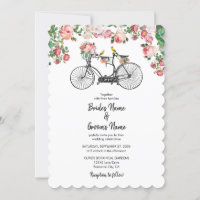 Romantique Vintage Vélo Fleurs & Oiseaux Mariage