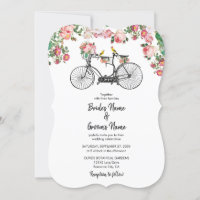 Romantique Vintage Vélo Fleurs & Oiseaux Mariage
