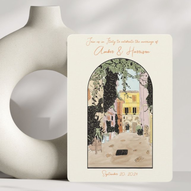 Invitation Rome Italie Mariage Enregistrer La Date (Créateur téléchargé)