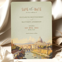 Rome Italie Romantique Rétro Économisez-le-Date