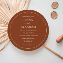 Rond Rustique minimaliste Mariage en terre cuite