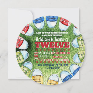 Invitation ronde de chaussures sportives