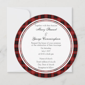 Invitation ronde du Mariage écossais Cummingham