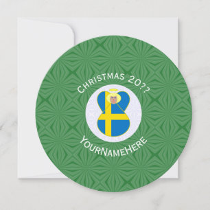 Invitation ronde personnalisée pour Noël avec drap