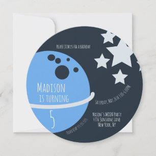 Invitation ronde pour fête d'anniversaire sous la 