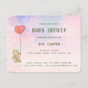 Invitation Roo Bunny - Heart Balloon