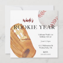 Rookie Année Premier anniversaire Sports Baseball 