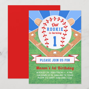 Invitation Rookie Baseball 1er anniversaire
