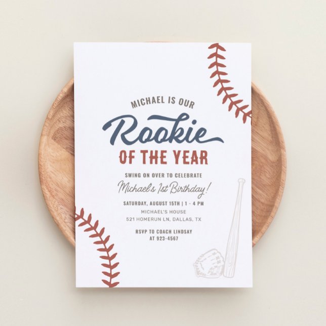 Invitation Rookie de l'année Baseball 1er anniversaire (Créateur téléchargé)