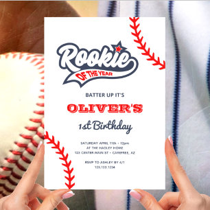 Invitation Rookie de l'année Baseball 1er anniversaire
