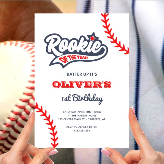 Invitation Rookie de l'année Baseball 1er anniversaire (Créateur téléchargé)