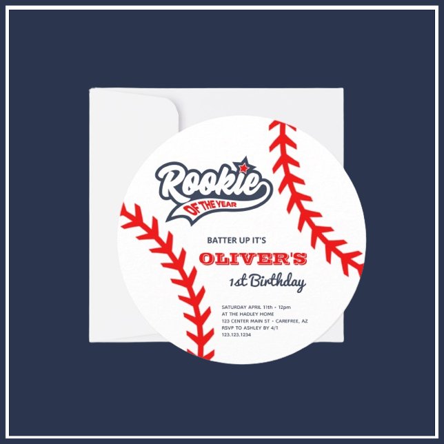 Invitation Rookie de l'année Baseball 1er anniversaire (Créateur téléchargé)