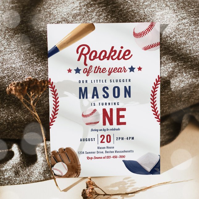 Invitation Rookie De L'Année Baseball 1er Anniversaire (Créateur téléchargé)