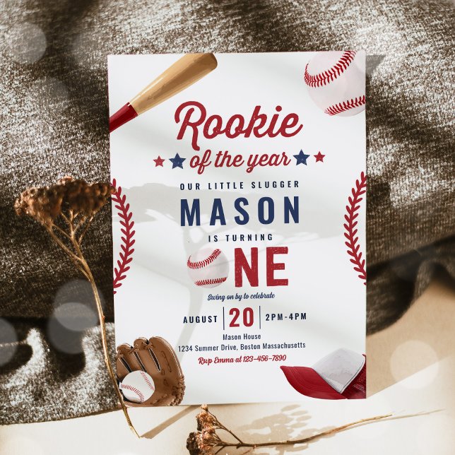 Invitation Rookie De L'Année Baseball 1er Anniversaire (Créateur téléchargé)