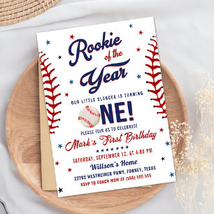 Invitation Rookie de l'année Baseball 1er anniversaire fête