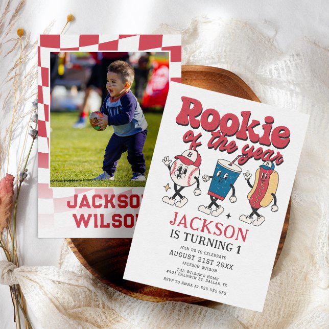 Invitation Rookie de l'année Baseball Super 1er anniversaire (Créateur téléchargé)