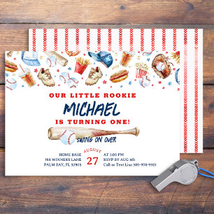 Invitation Rookie De L'Année Fête D'anniversaire de baseball