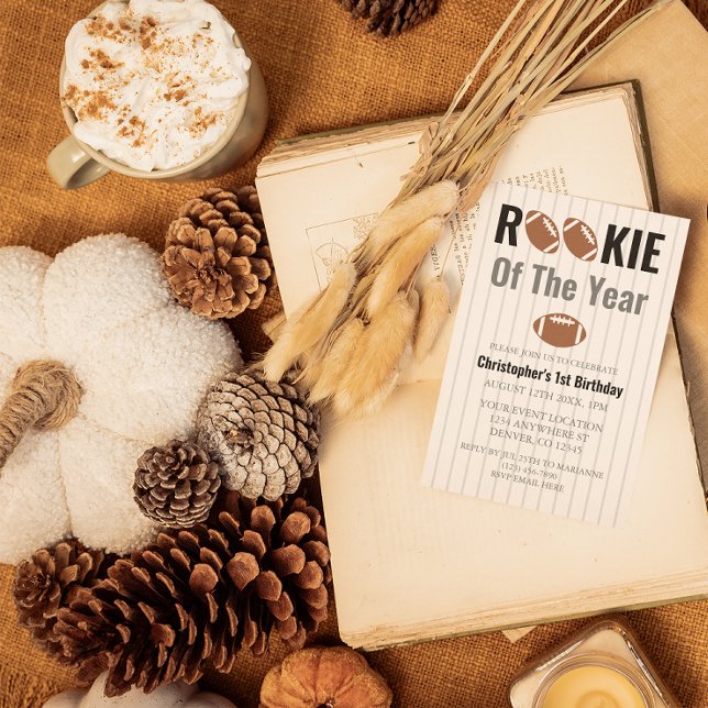 Invitation Rookie De L'Année Football 1Er Anniversaire (Créateur téléchargé)