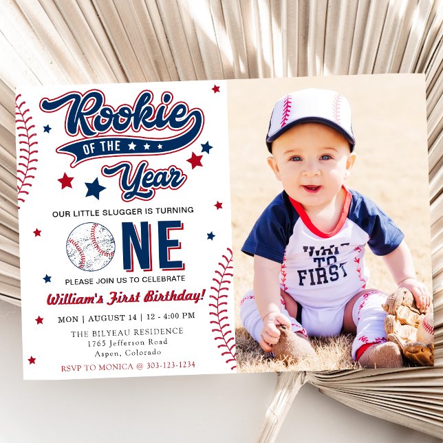 Invitation Rookie De L'Année Premier Anniversaire Baseball Pa (Créateur téléchargé)