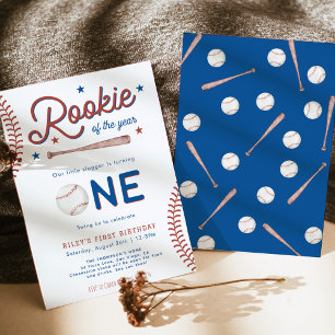 Invitation Rookie de l'année Première fête de baseball annive