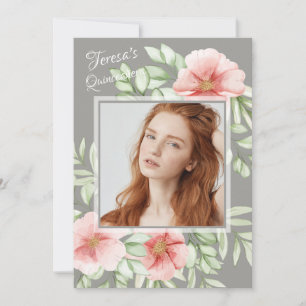 Invitation Rosa Canina Photo Quinceañera