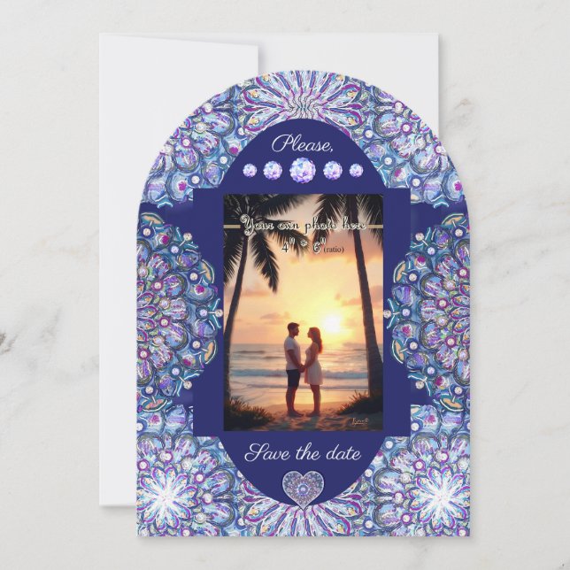 Invitation Rosace bleue (Devant)