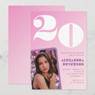 Invitation rose 20e anniversaire Retro Photo