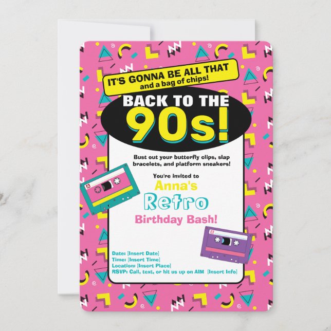 Invitation Rose 90's (Devant)