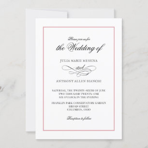 Invitation Rose Agate Simple Élégance