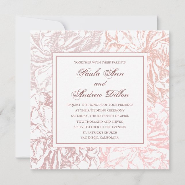 Invitation Rose antique (Devant)