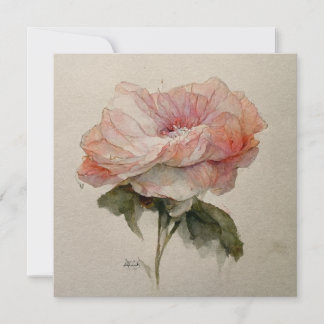 Invitation Rose Aquarelle Watercolor