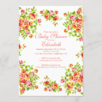 Rose assez rose BabyShower floral de pêche