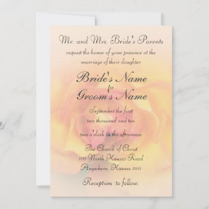 Invitation Rose avec Mariage de verse