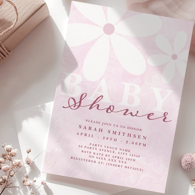 Invitation Rose Baby shower Faisy (Créateur téléchargé)