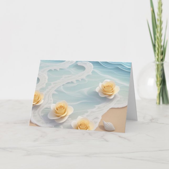 Invitation Rose Beach jaune (Devant)