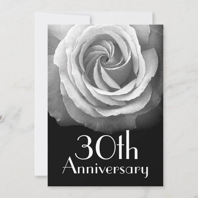 Invitation Rose blanche d'argent du 30e anniversaire (Devant)