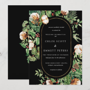 Invitation Rose blanche Floral Botanique Mariage Rustic Invit