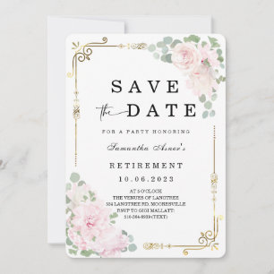 Invitation Rose Blanche, réservez la date  Retraite