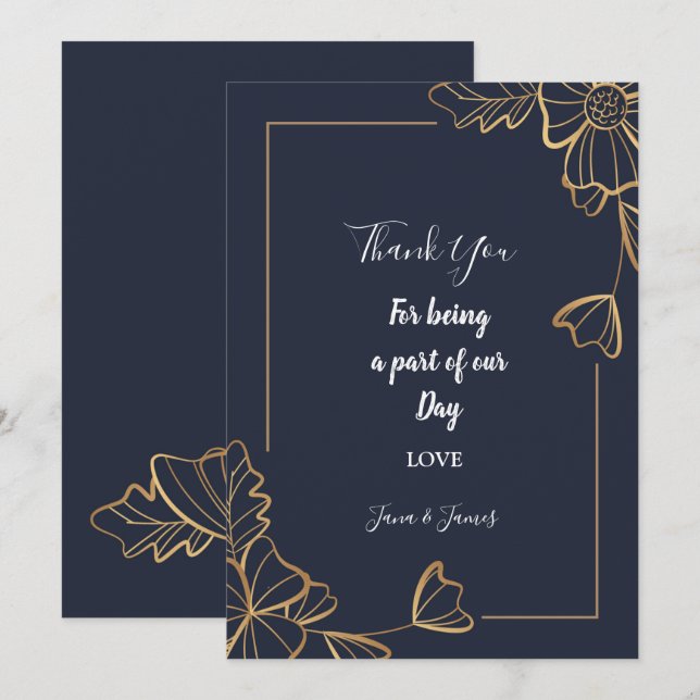 Invitation Rose Blanche Vintage merci (Devant / Derrière)