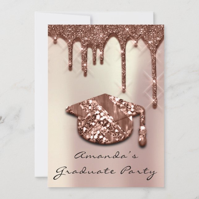 Invitation Rose Bleu Casquette 3D perle  (Dos)