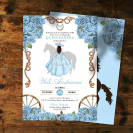Invitation Rose bleu clair Charra Quinceanera