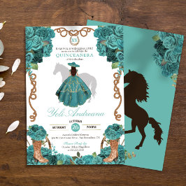 Invitation Rose bleu turquoise Charra Vestidos Quinceanera