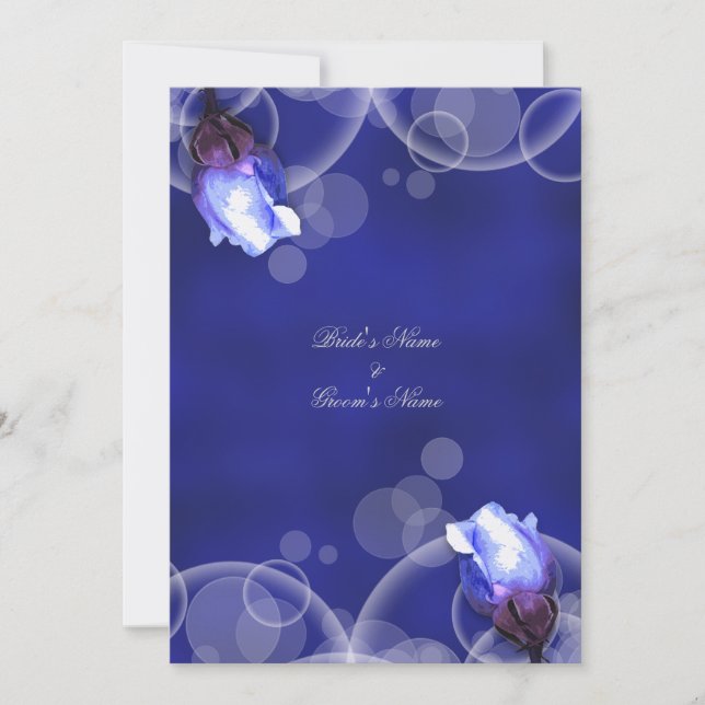 Invitation rose bleu vintage ancien mariage imaginaire (Devant)