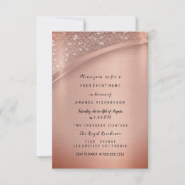 Invitation Rose Blush Fête d'anniversaire Étincelante