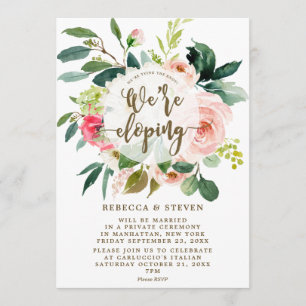 Invitation rose blush floral élégant nous sortons