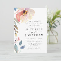 Rose Blush Flower Moderne Bible chrétienne Mariage