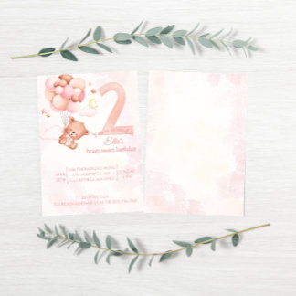 Invitation rose bohème arc-en-ciel aquarelle très mignonne