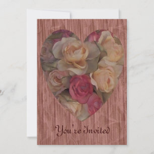 Invitation Rose Bouquet Heart